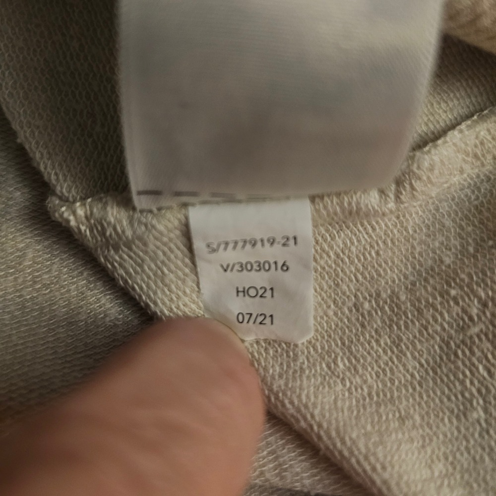 Athleta Studio Barre Sweatshirt Off Shoulder Thumbholes Beige Women's Size Small - Picture 6 of 6